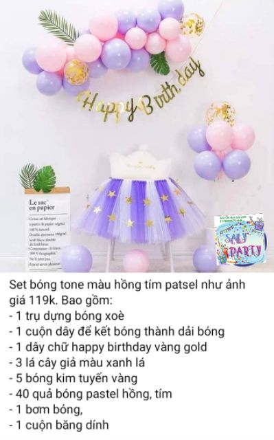 Set bóng trang trí sinh nhật siêu dễ thương MS4