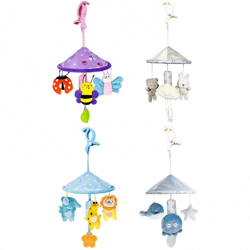 Đồ Chơi Nhồi Bông Treo Xe Đẩy Chủ Đề Động Vật Cho Bé 0-6 Tháng Tuổi