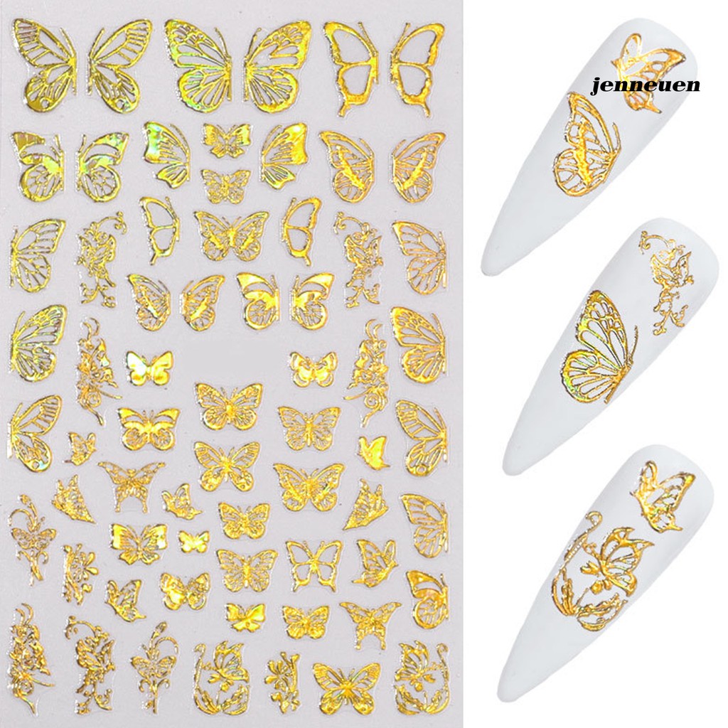 [Hàng mới về] Set 3 Tấm Hình Dán Trang Trí Móng Tay Hình Bướm Chống Thấm Nước