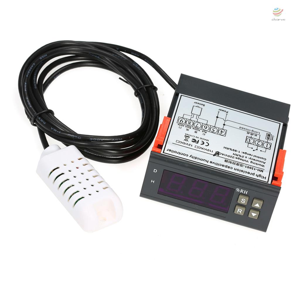 Bộ Điều Khiển Độ Ẩm Không Khí Kỹ Thuật Số Mini 10A 220V 1% ~ 99% Có Cảm Biến