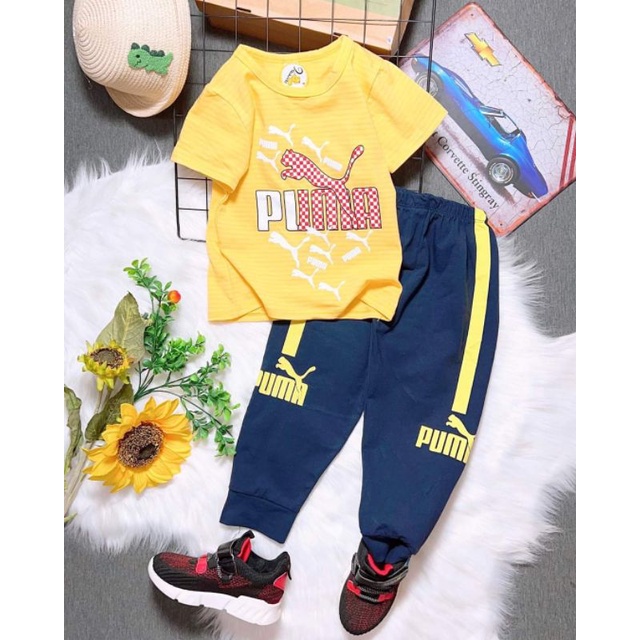 Bộ thể thao tay ngắn quần dài bé trai thun cotton 4 chiều