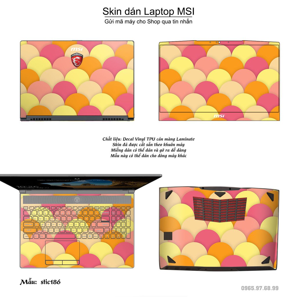 Skin dán Laptop MSI in hình Hoa văn sticker _nhiều mẫu 31 (inbox mã máy cho Shop)