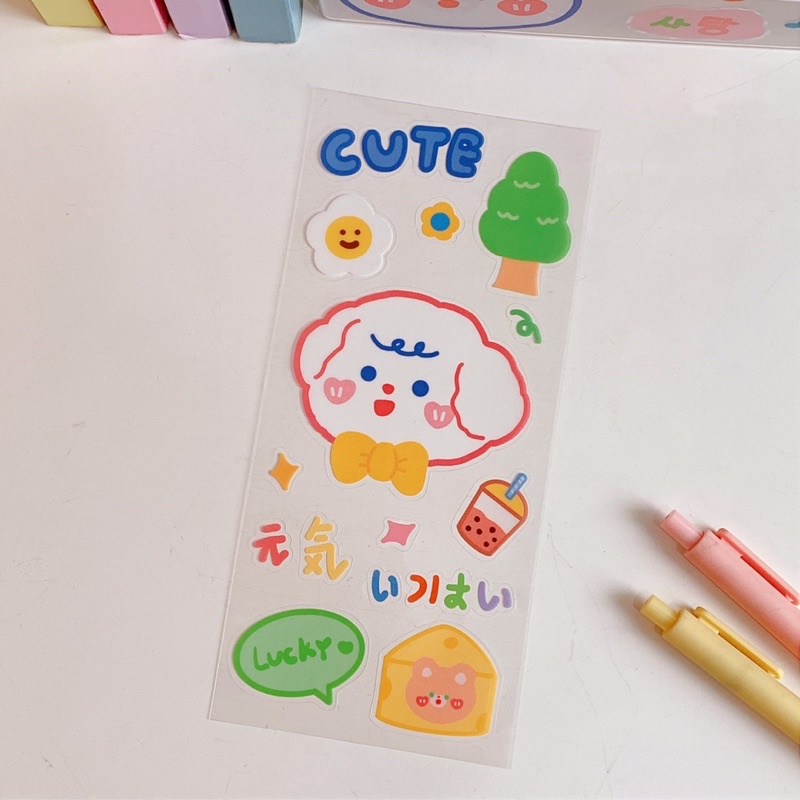 Bộ sticker, hình dán cute dùng trang trí Nhật ký nhiều hình dễ thương
