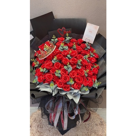 [-70k ship] Bó sáp 4 lớp 150bông siêu cao cấp. Dài 1.1m, rộng 65cm. Có Hoả Tốc. Chọn màu hoa ib