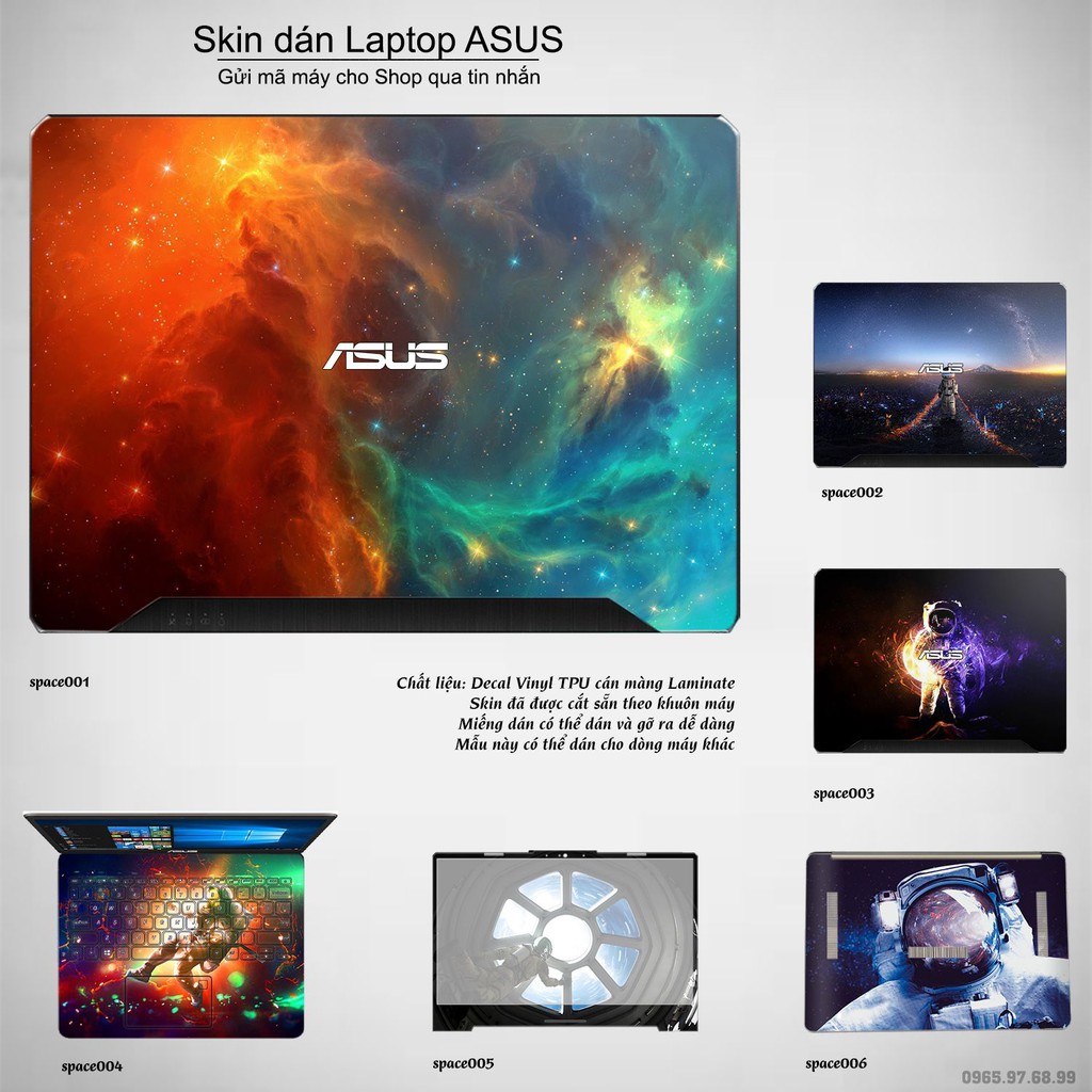 Skin dán Laptop Asus in hình không gian (inbox mã máy cho Shop)