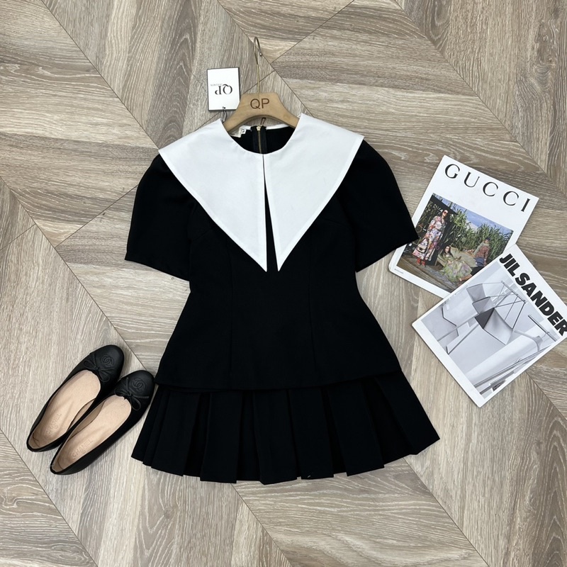 Set áo cổ nhọn + quần short siêu phẩm