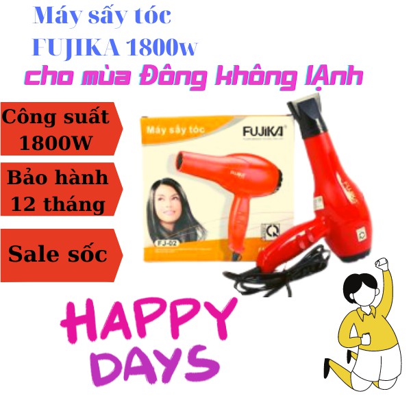 Máy Sấy Tóc FUJIKA FJ02 - B5 Công Suất 1800W Bảo Hành 12 Tháng Gia Dụng Mạnh Hà Tiện Ích