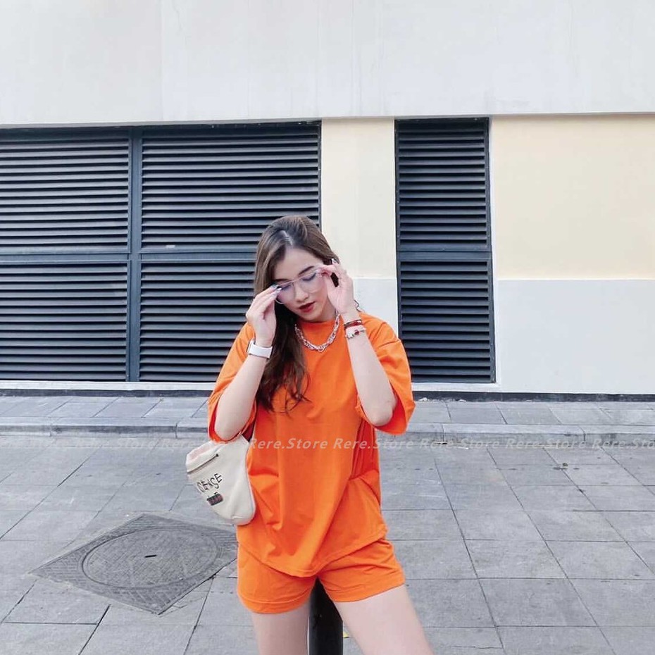 Set Quần Áo Thụng Trơn Cộc Tay Oversize - Rere.Store [FREESHIP] - Bộ áo thun tay lỡ dáng rộng kèm quần đùi nhiều màu | BigBuy360 - bigbuy360.vn
