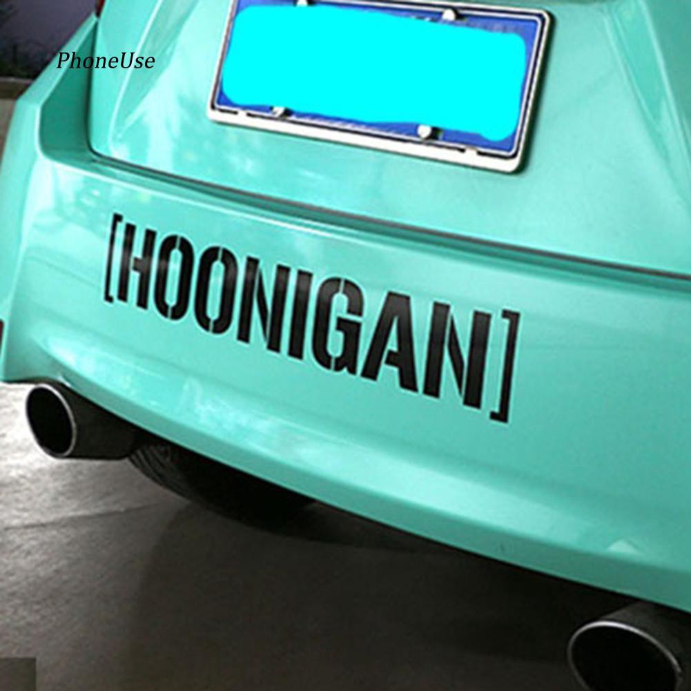 Decal trang trí tường / Xe - Chữ HOONIGAN ( Trắng và Đen )