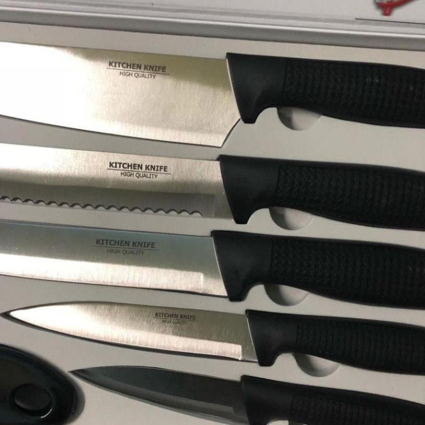 Bộ dao 6 món kitchen knife cao cấp kèm dụng cụ nạo