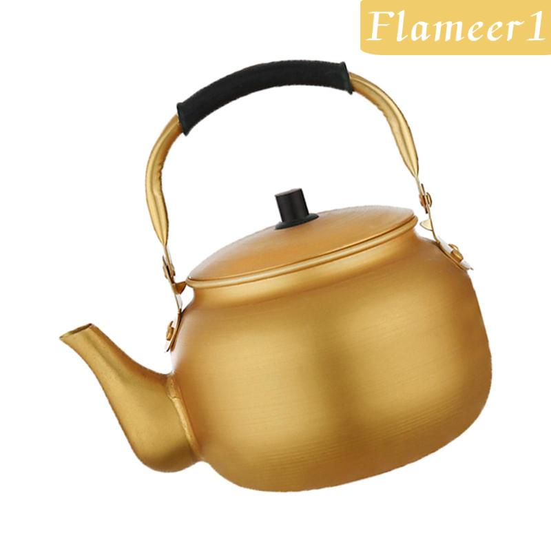 Ấm Đun Nước Bằng Nhôm Màu Vàng Đồng 1 [Flameameer1] Dùng Khi Đi Cắm Trại