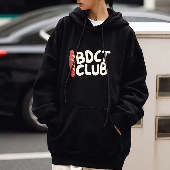 ZHELIHANGFEI Áo Hoodie Tay Dài In Chữ Theo Phong Cách Preppy