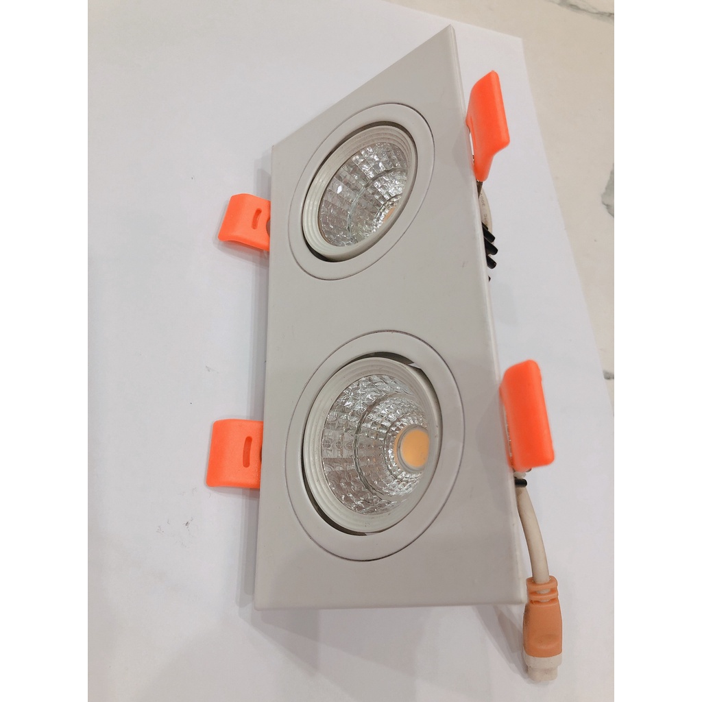 Đèn led downlight đôi, Kích thước đèn led đôi âm trần - 2 bóng 6w 70x140x60mm