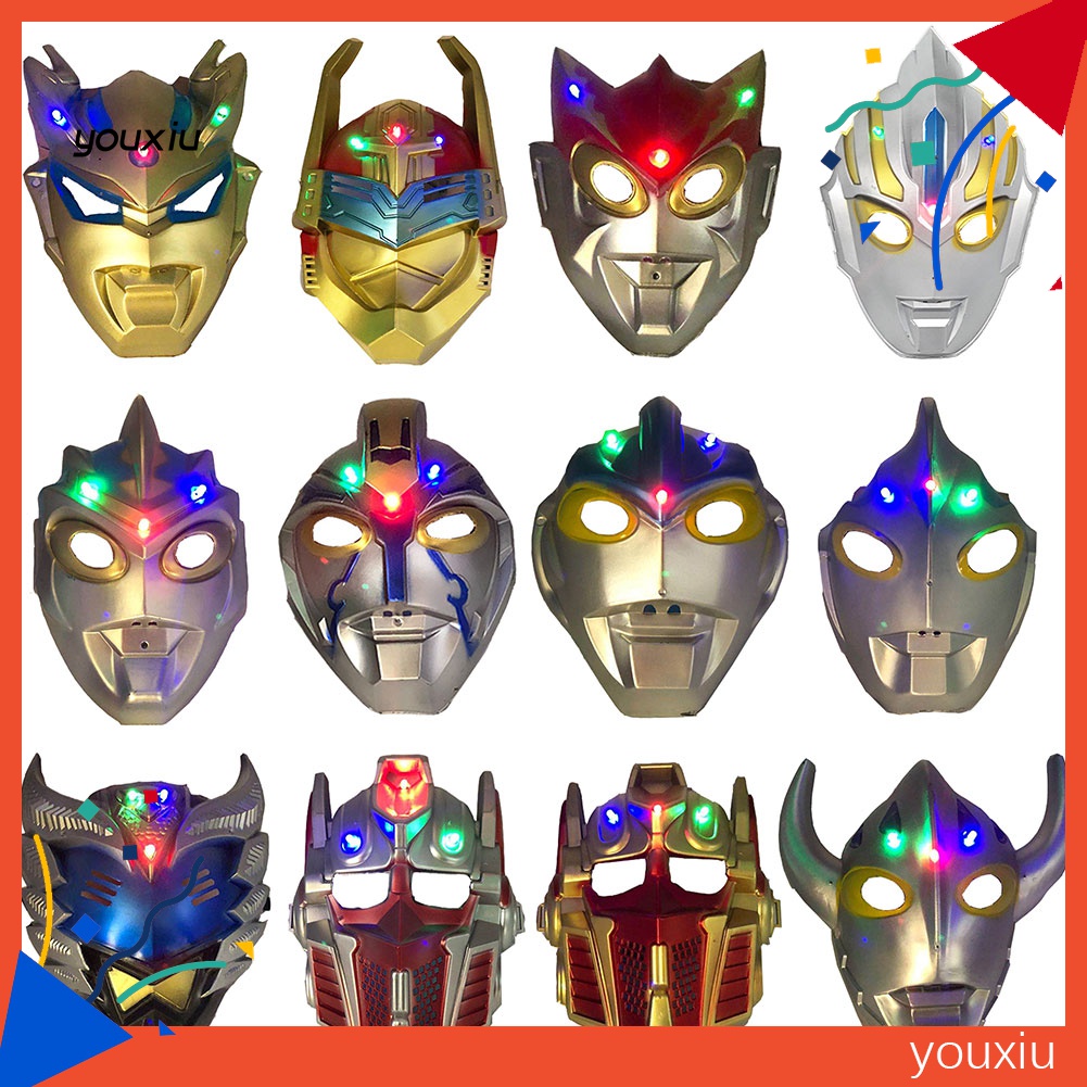 Mặt Nạ Hóa Trang Ultraman Có Đèn LED Độc Đáo Cho Bé