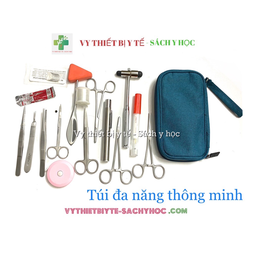 Bộ tiểu phẫu 18 món túi đa năng xanh (tiện ích, nhỏ đựng nhiều đồ)