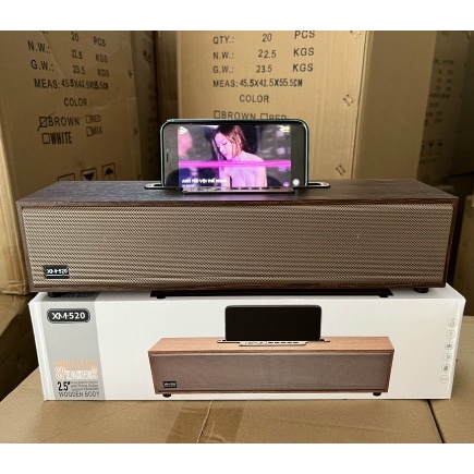 Loa bluetooth XM 520 Bass mạnh, công suất 20W siêu trầm , thiết kế vỏ gỗ dạng thanh để bàn Xm520 2022