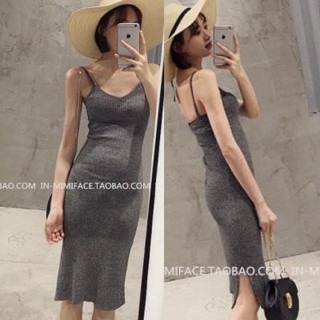 ĐẦM BODY THUN 2 DÂY XẺ TÀ THỜI TRANG
