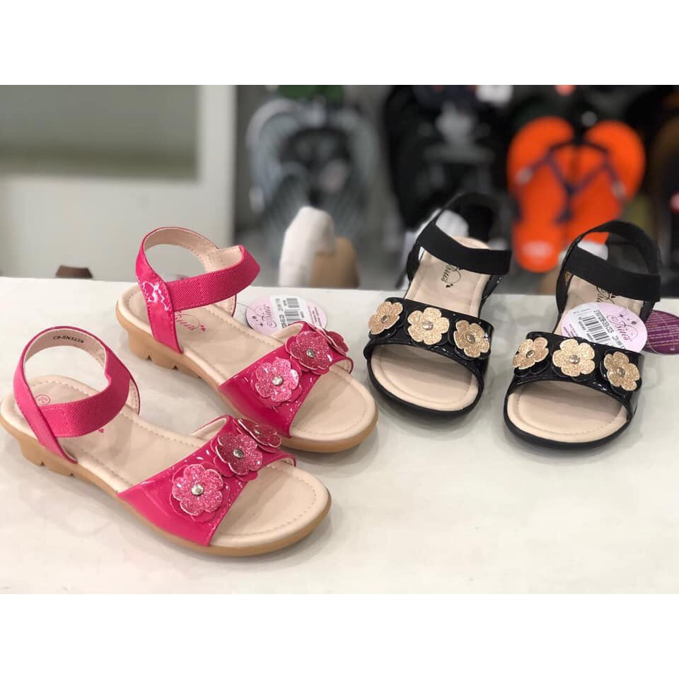 Sandal bé gái BlTIS 28-37 ❤️ Giày quai hậu học sinh gắn 3 bông hoa xinh xắn DTB070288