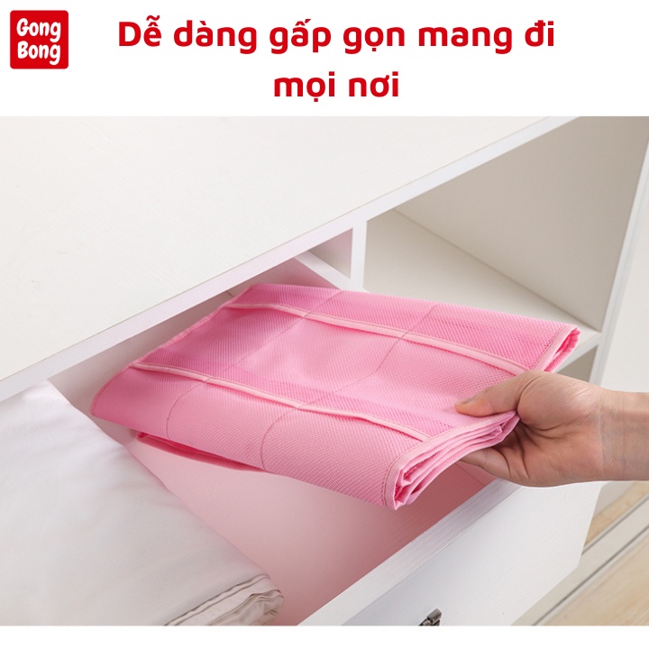 Túi treo tủ đựng đồ lót màu ghi khay lưới đựng đồ cá nhân 2 mặt 30 ngăn tiện ích dễ tìm đồ sắp xếp gọn gàng tủ quần áo