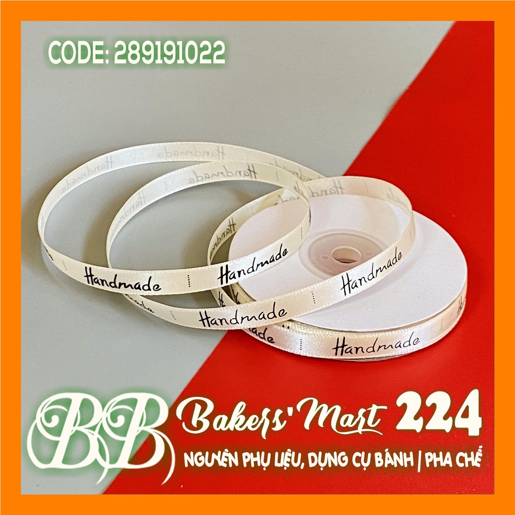 Ruy băng lụa HANDMADE cao 1cm - Màu KEM - 1 cuộn (1cmx20m)