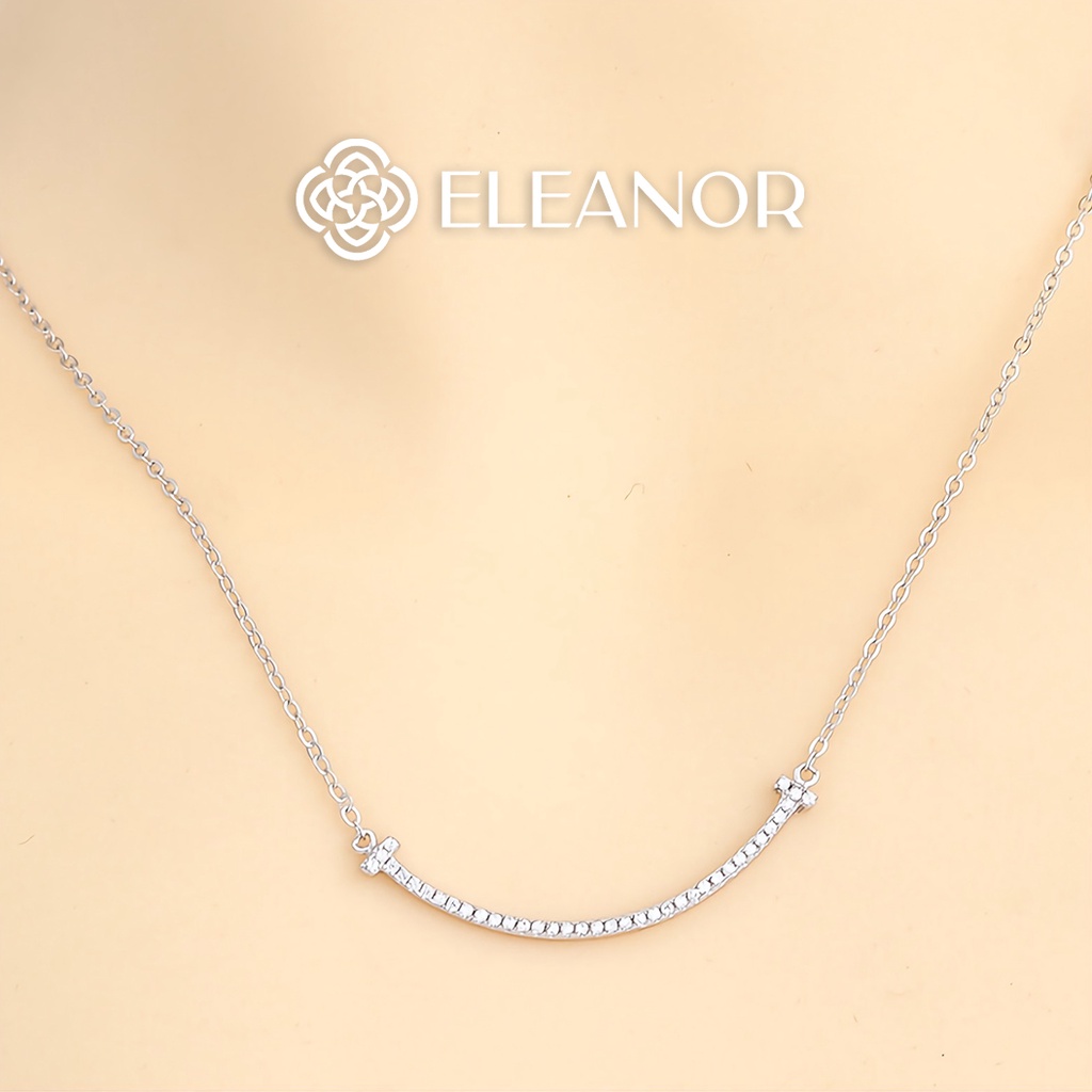 Dây chuyền nữ Eleanor Accessories vòng cổ nữ titan gắn ngọc trai nhân tạo phụ kiện trang sức quý phái sang trọng