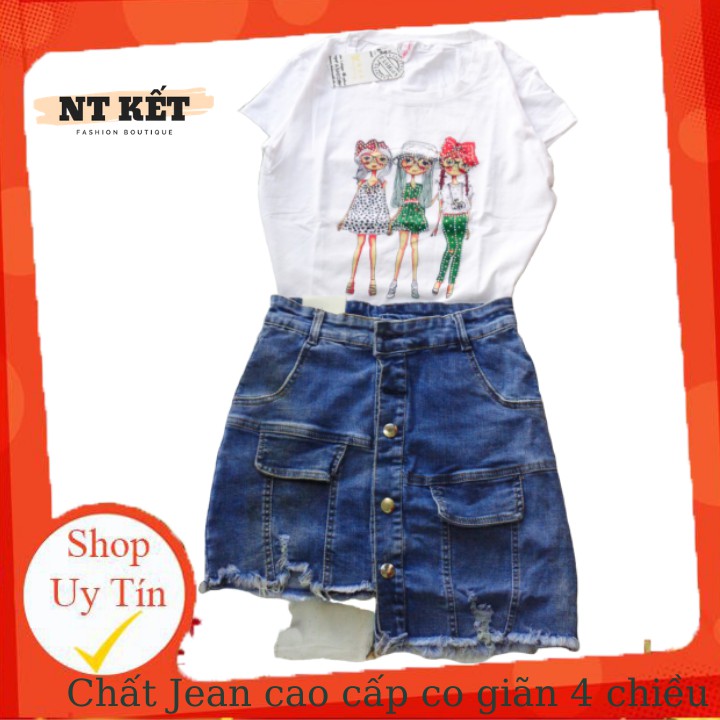 Chân Váy Bò Chất Jean Cao Cấp Co Giãn 4 Chiều Thời Trang Trẻ Trung Hot Nhất | BigBuy360 - bigbuy360.vn