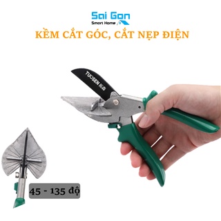 Kìm cắt góc, cắt nẹp điện lưỡi thép sắc bén - kéo cắt góc, có điều chỉnh 45 - 135 độ