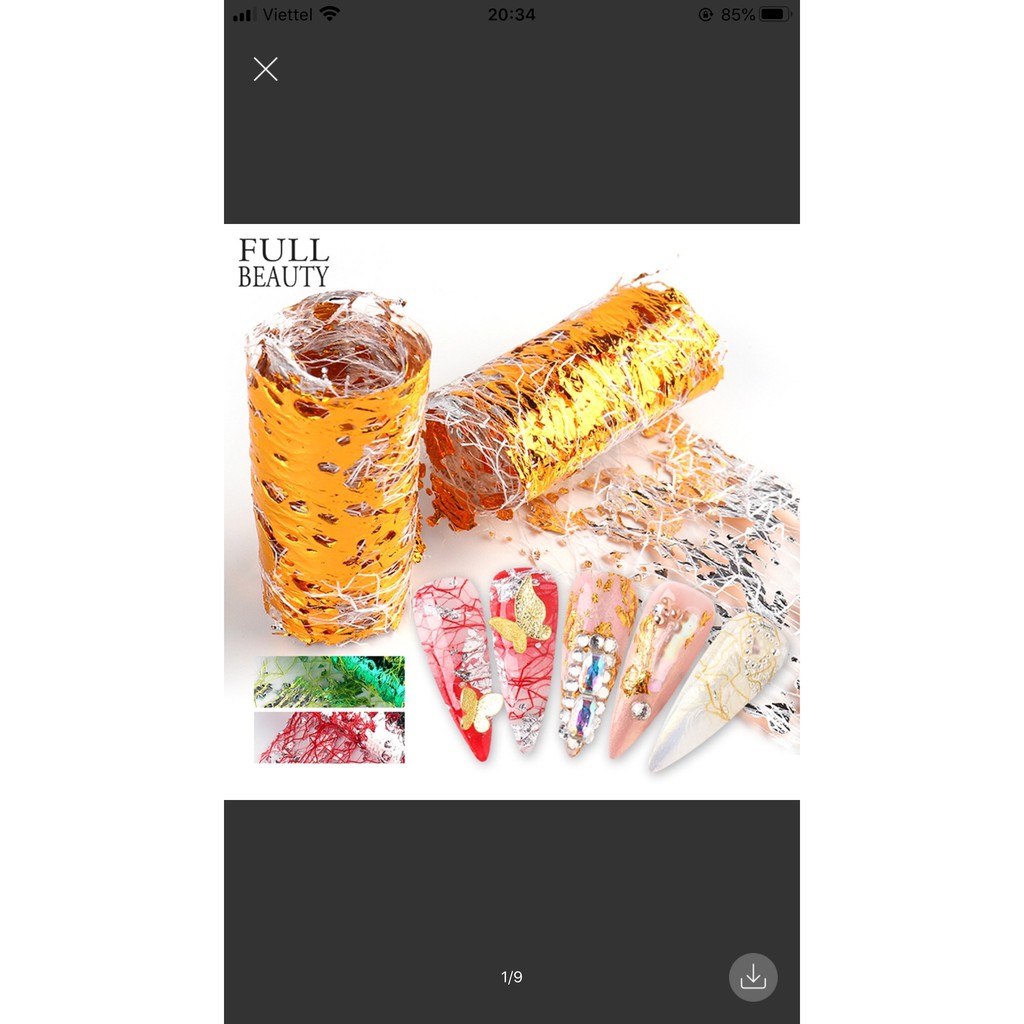 Lưới nhũ miếng trang trí móng