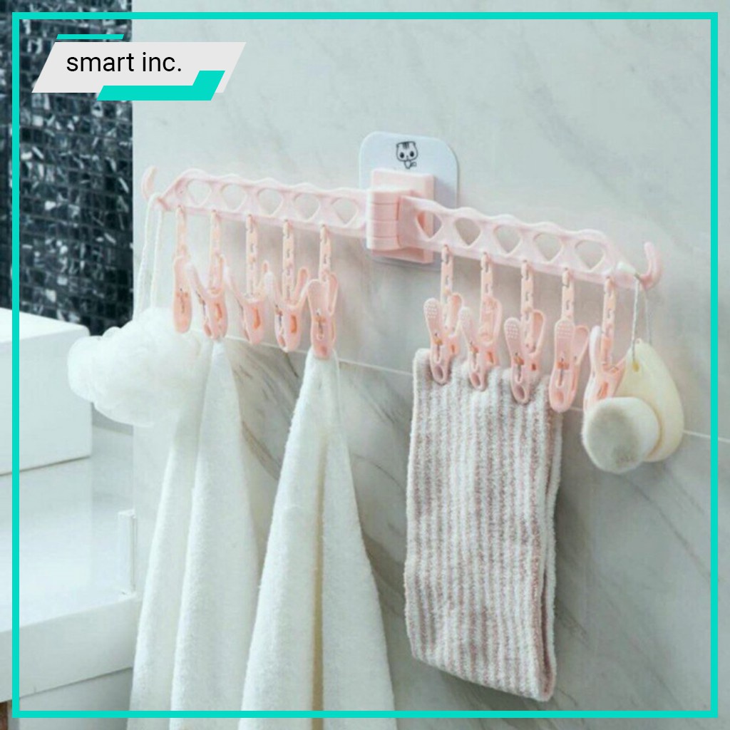 Móc Kẹp Phơi Tất Vớ Khăn Quần Áo Đồ Lót Trẻ Em Người Lớn Treo Ban Công Lan Can