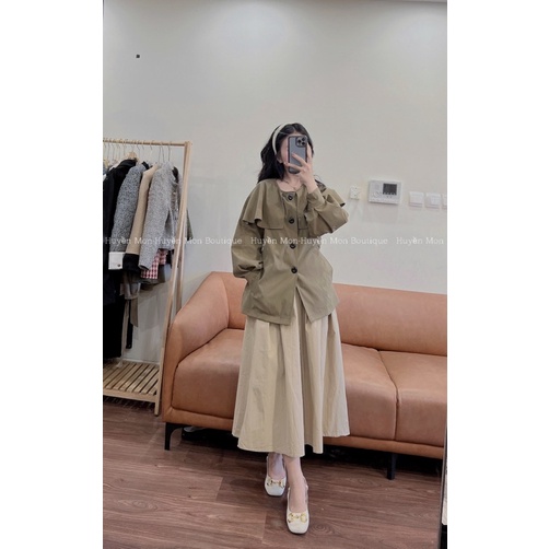 Áo Mangto cổ quạt