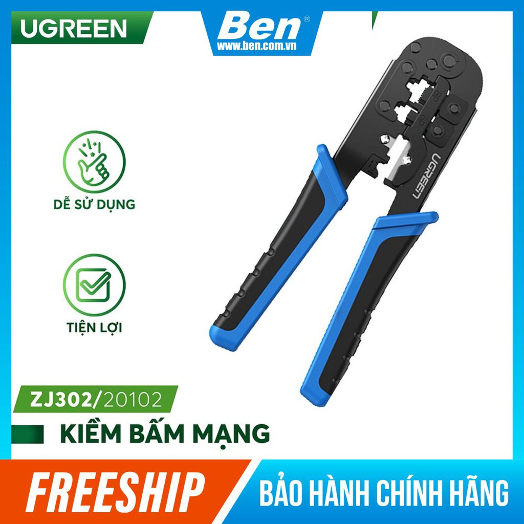 [Mã SKAMAP6 giảm 8% đơn 250k] Kìm bấm mạng Ugreen 20102 Màu Xanh Đen RJ45/RJ11 ZJ302