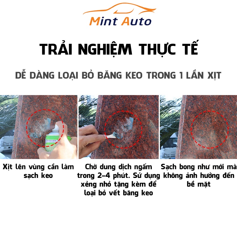 Bình Xịt Tẩy Keo Băng Dính BOTNY Sticker Remover - Làm Sạch Vết Băng Dính Keo Dán Mọi Bề Mặt - MINTAUTO