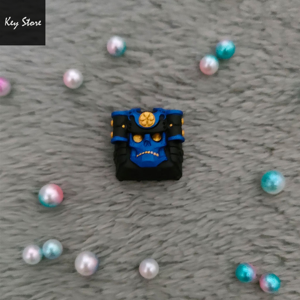 Nút bàn phím cơ artisan keycap samuki màu xanh samurai