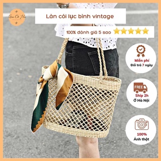 Làn cói đi biển Tiệm Cô Hìn chất liệu cói lục bình tự nhiên thích hợp đi du lịch, đi biển, chụp ảnh ship 1h lỗi 1 đổi 1
