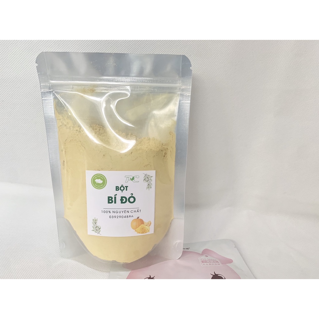 Bột bí đỏ sấy lanh nguyên chất làm chất tạo màu thực phẩm, nguyên liệu làm bánh, bột ăn dặm cho bé (50g-100g-200g)