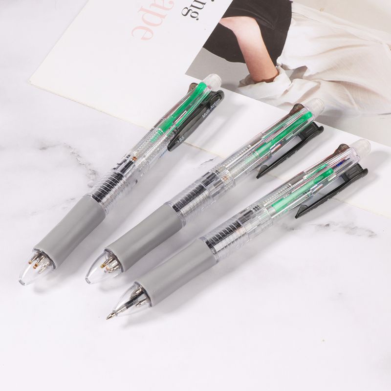 Bút Bi Đa Màu 5 Trong 1 Có Mực Đen / Xanh Dương / Xanh Lá / Đỏ 0.7mm