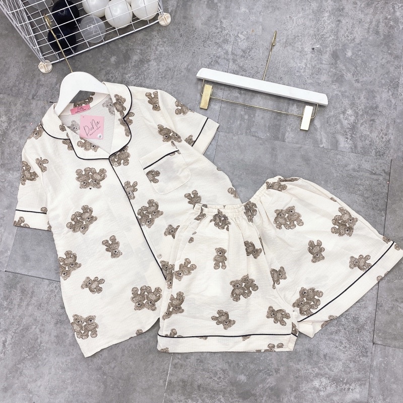 ĐỒ BỘ PIJAMA NỮ BỘ MẶC NHÀ CHẤT ĐŨI XỐP HÀN CAO CẤP HOẠ TIẾT XINH TAY NGẮN QUẦN ĐÙI