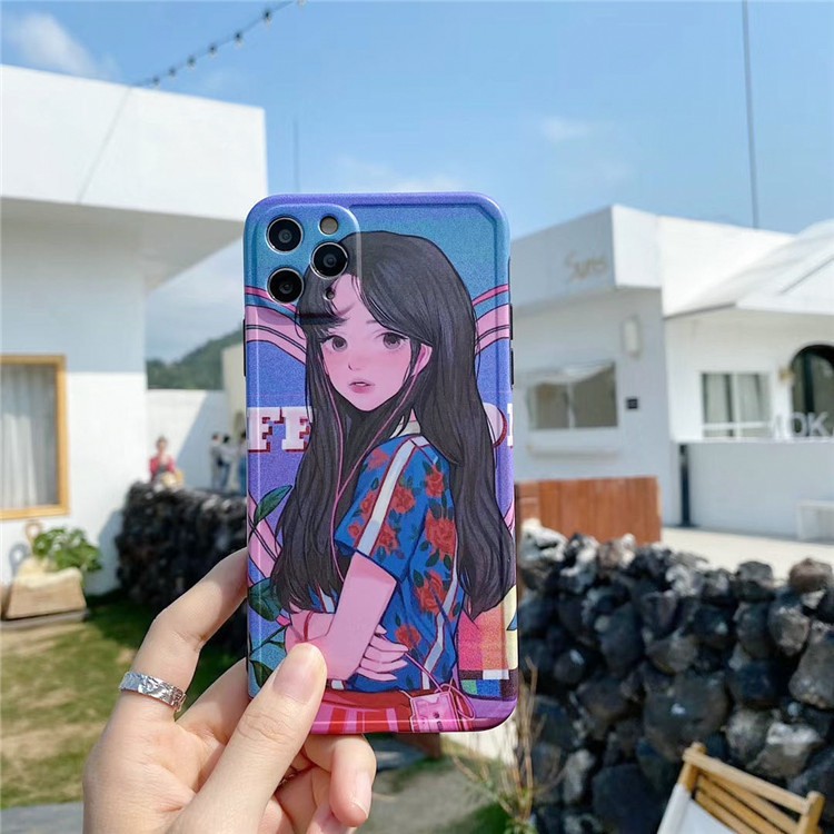 Ốp lưng iphone Cat Girl IMD dày dặn viền nổi 5/5s/6/6plus/6s/6splus/7/7plus/8/8plus/x/xr/xs/11/12/pro/max/plus/promax | BigBuy360 - bigbuy360.vn