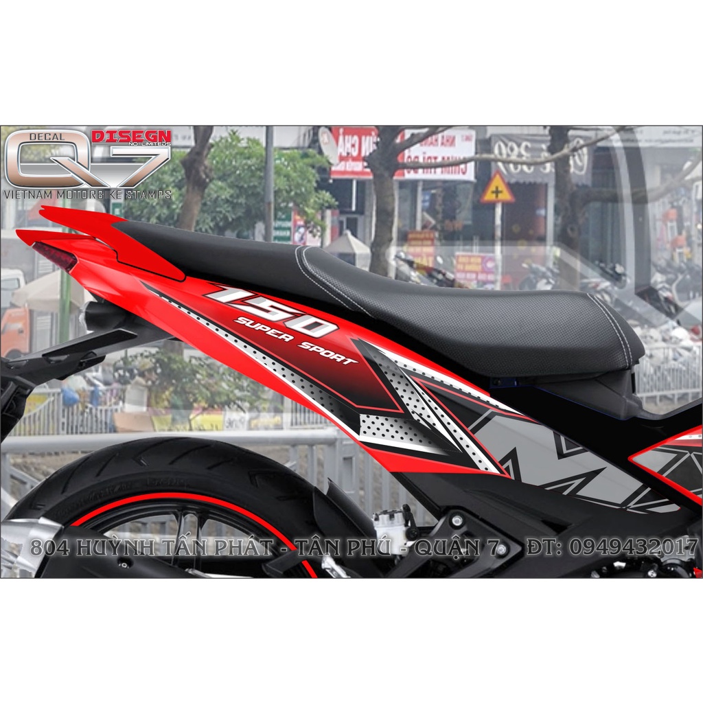 TEM RỜI EXCITER 150 ĐỎ ĐEN