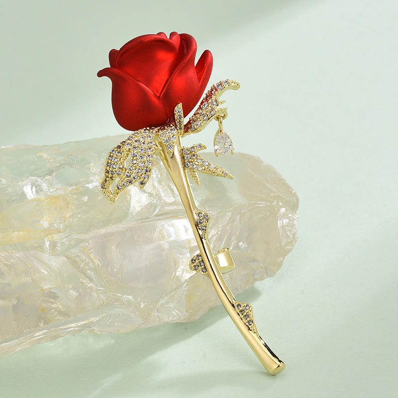 Trâm Cài Áo Hình Hoa Hồng Thời Trang Cho Nữ