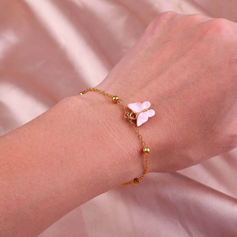 Bộ 10 mặt vòng cổ hình bướm bằng acrylic thời trang để làm đồ thủ công