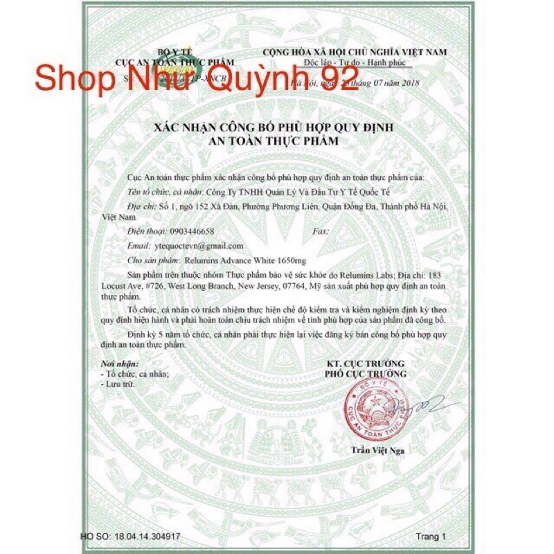 Viên uống trắng da Relumins Advance White 1650mg 90 viên của Mỹ