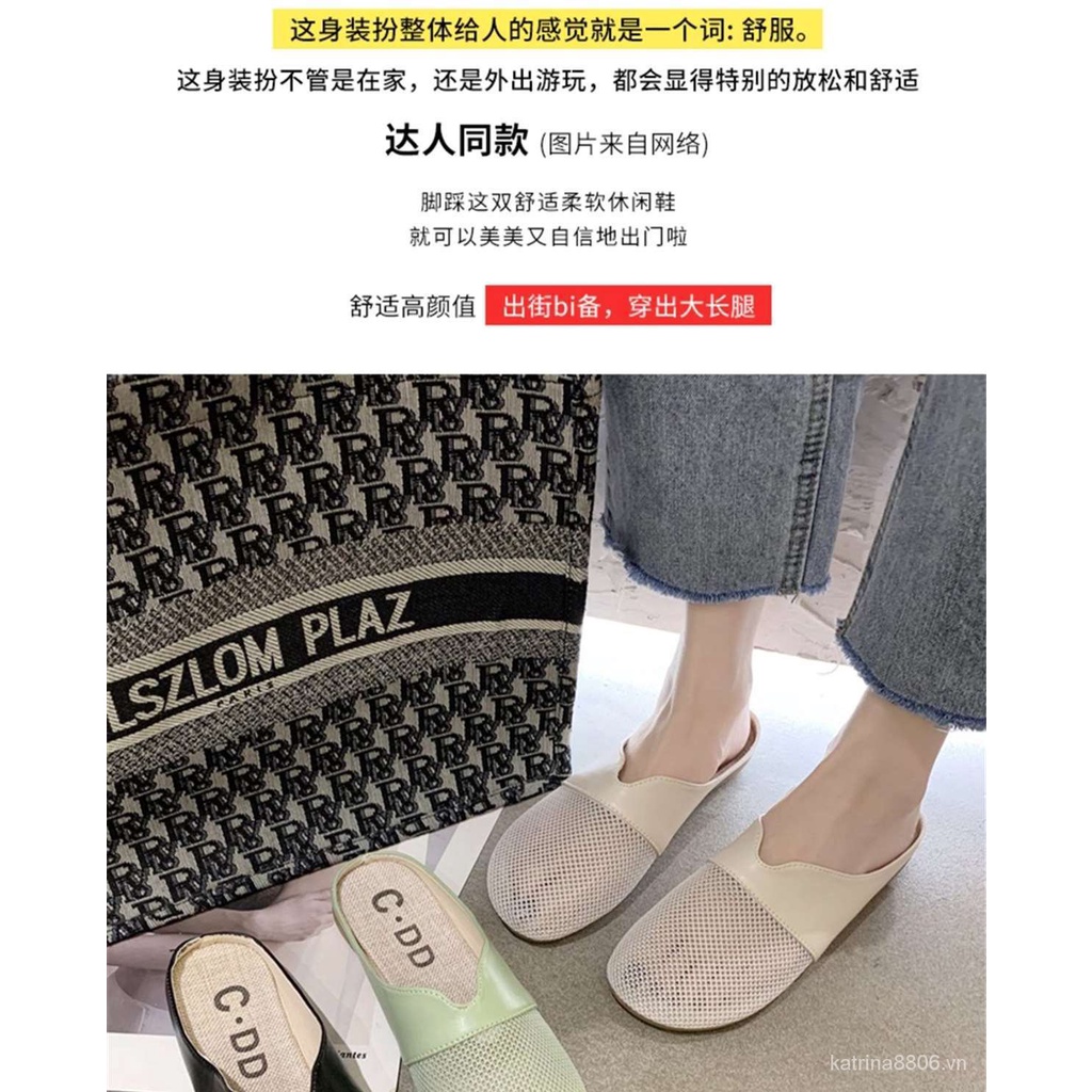 Giày lười đế bằng chất liệu lưới thoáng khí thời trang mùa hè cho nữ