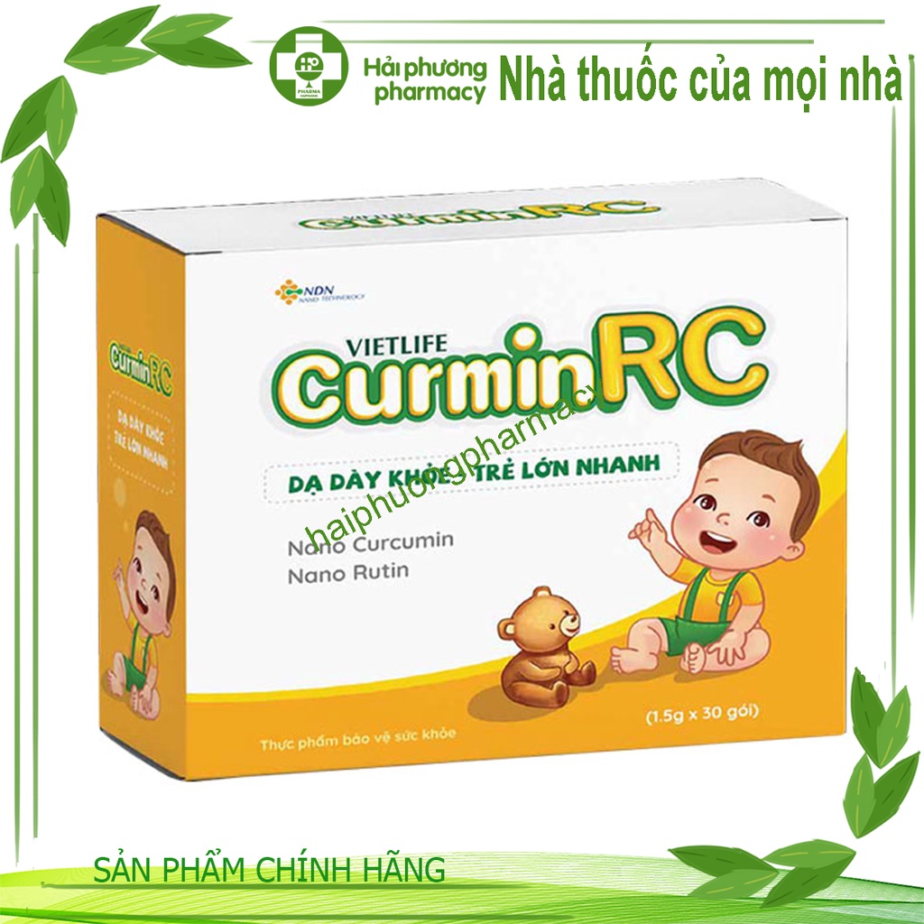 VIETLIFE CURMIN RC - Dạ dày khỏe, trẻ lớn nhanh, Tăng cường tiêu hóa cho trẻ (30 gói)