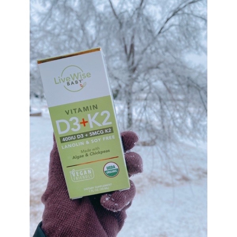 Vitamin D3 + K2 Thuần Chay LIVEWISE BABY - Mỹ