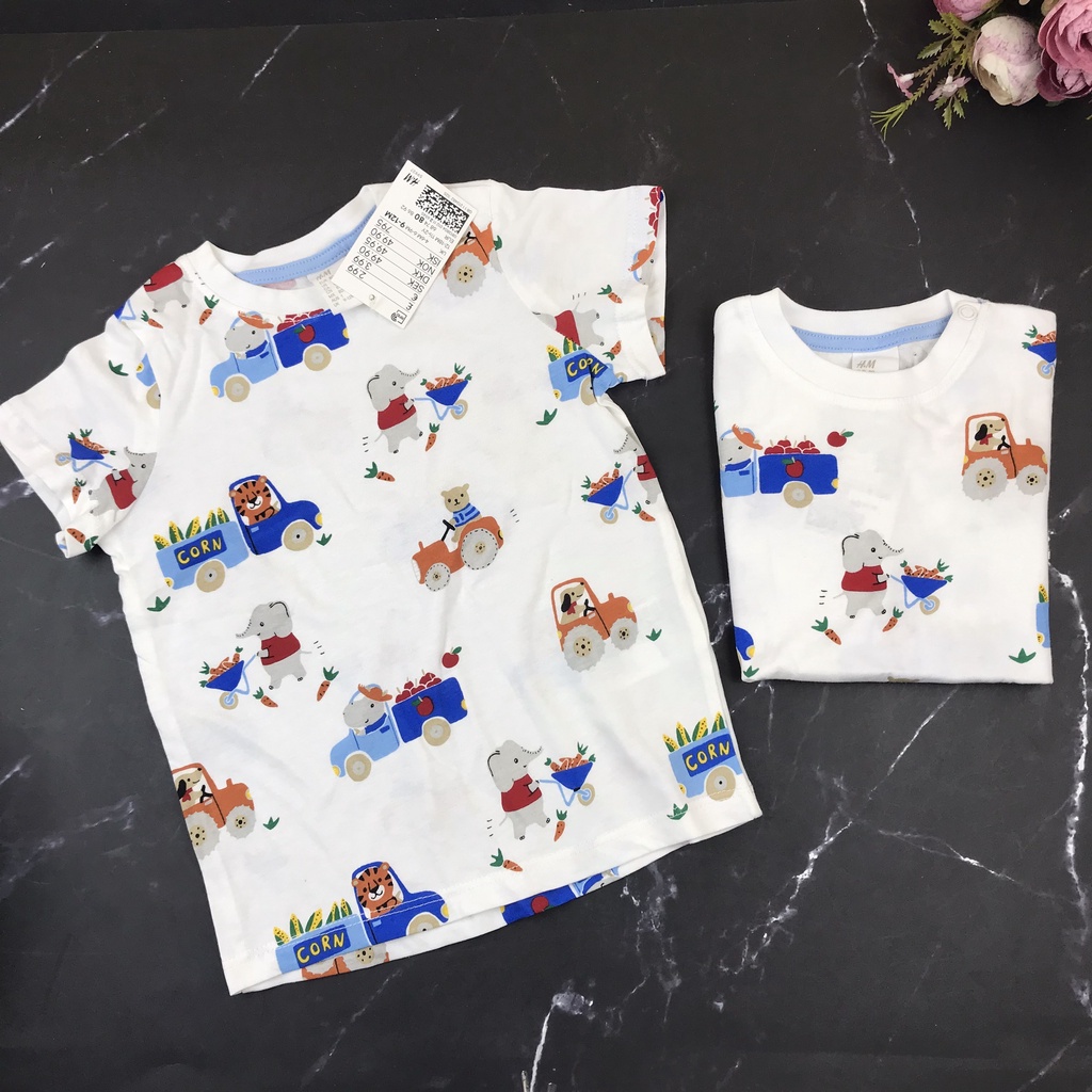 Áo phông bé trai cộc tay HM cotton 100% xách tay