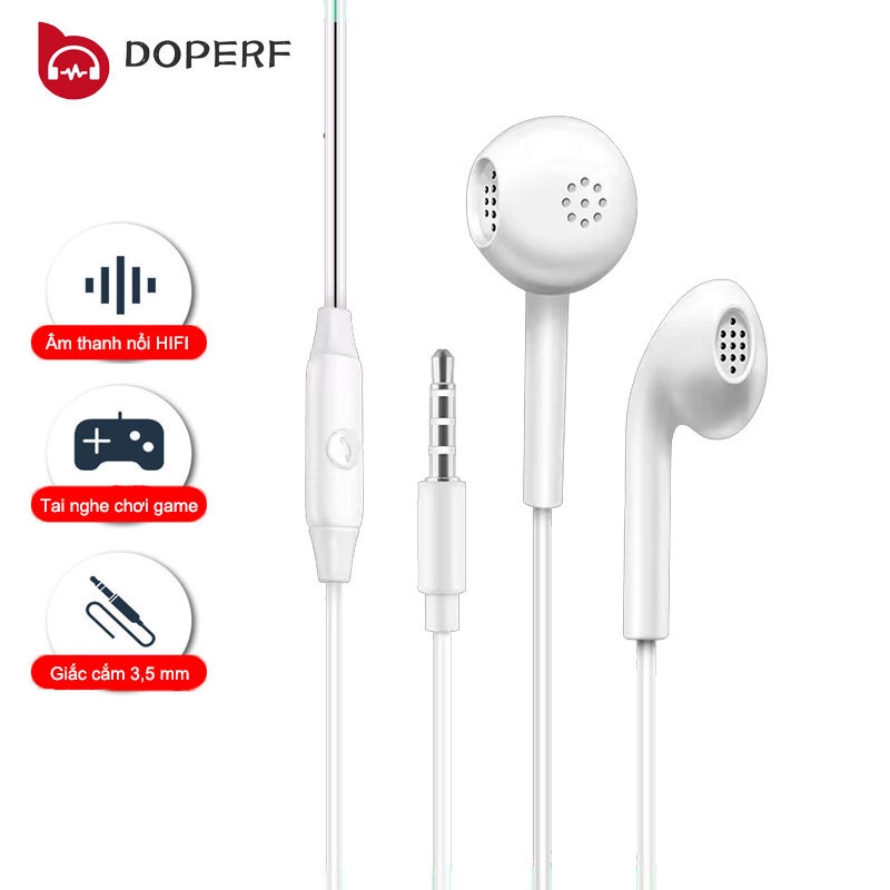 Gửi từ TP.HCMTai nghe nhét tai có dây giắc cắm 3.5mm ồn tích hợp micrô và điều khiển âm lượng-Tai nghe chân tròn cho Samsung, Oppo, Huawei