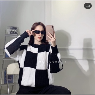Áo Len Kẻ Caro Trắng Đen ◾️◽️