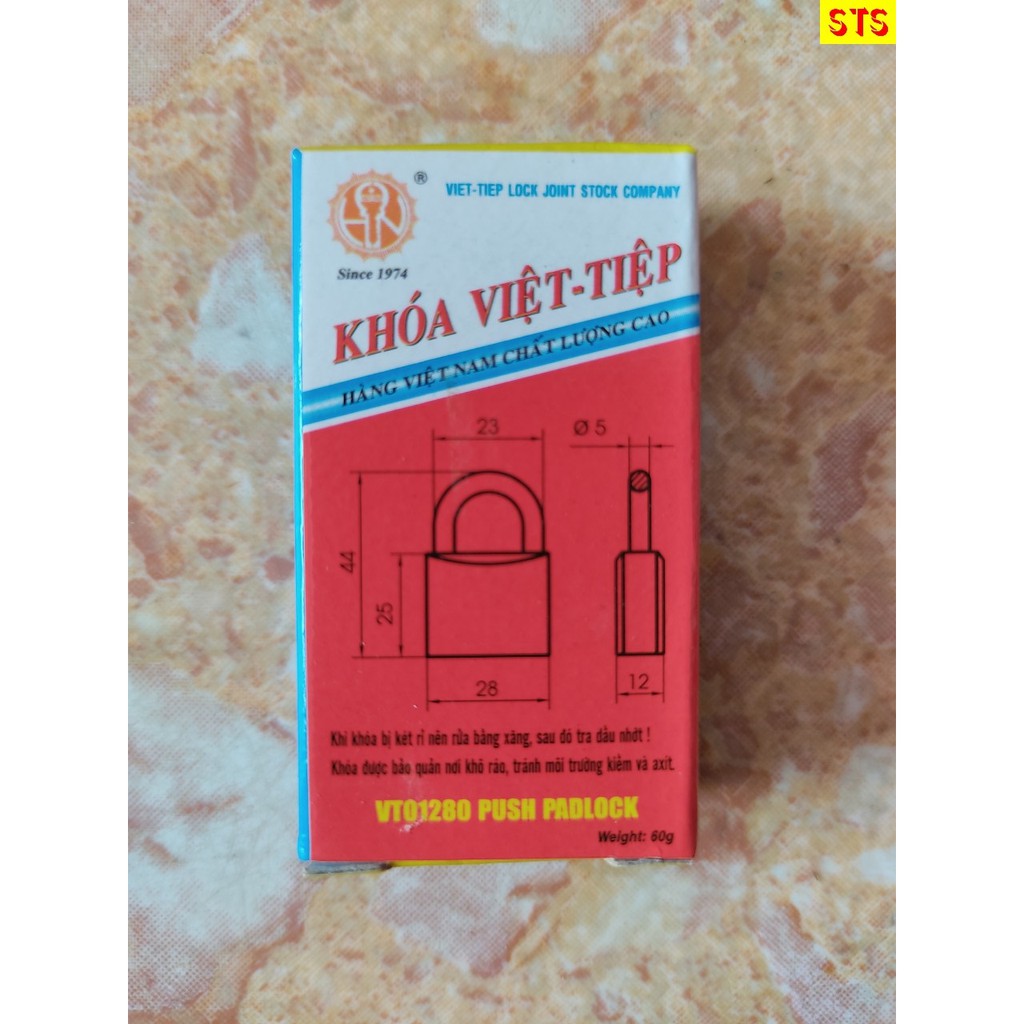 [Hàng chính hãng] - Khóa VIỆT TIỆP - Khóa treo đồng bấm 01280