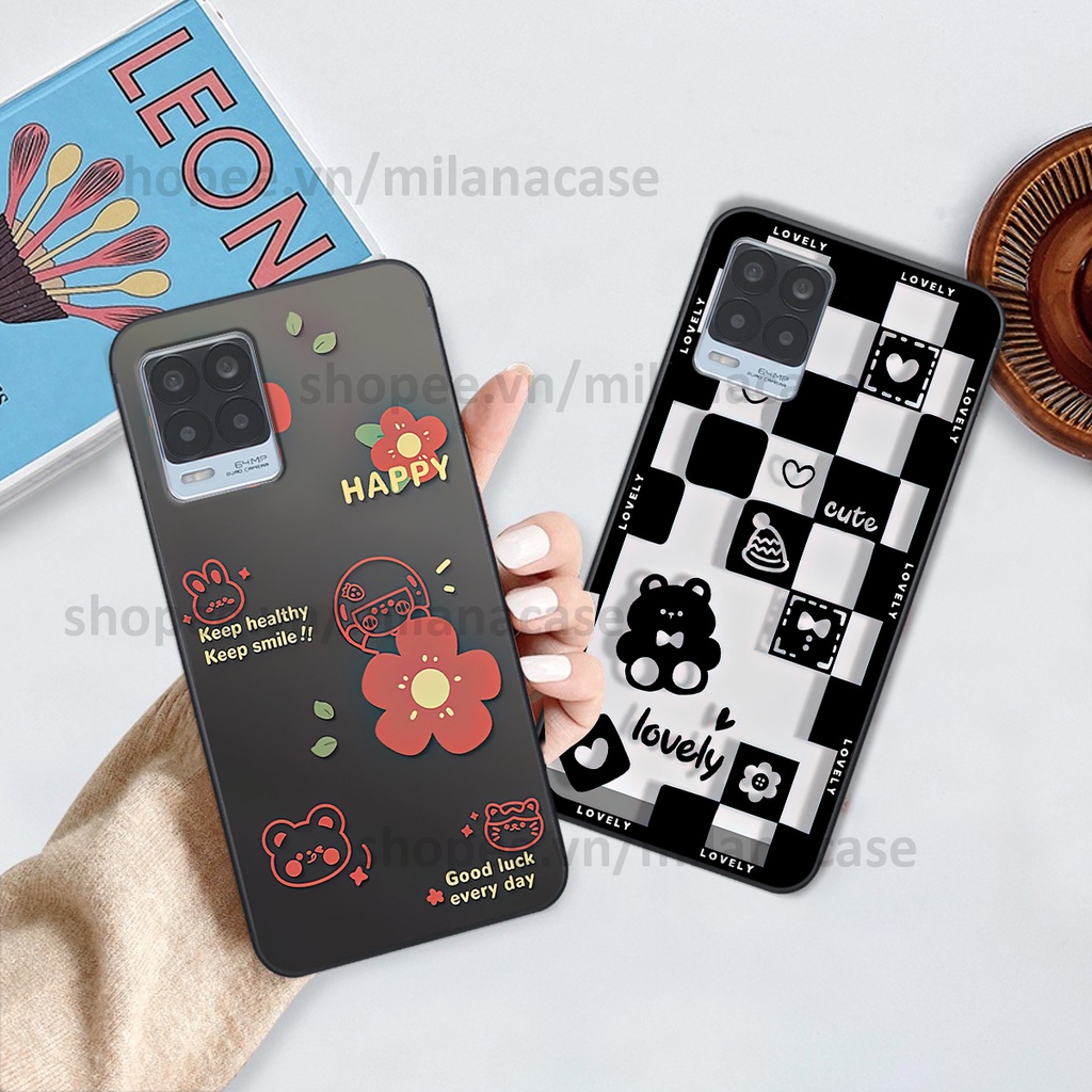 Ốp Realme 8 in hình caro trái tim siêu đẹp, siêu nét đầy phong cách cá tính
